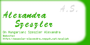 alexandra szeszler business card